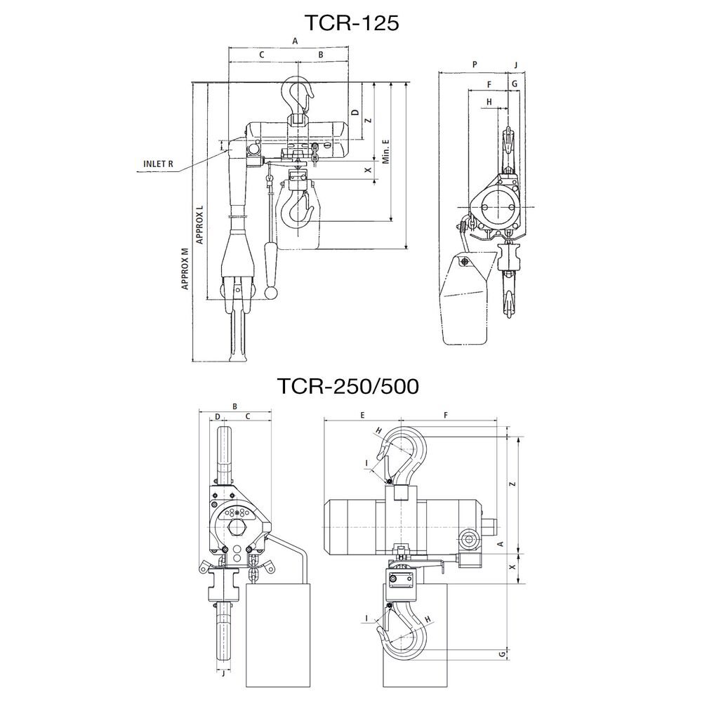 Таль цепная мини Red Rooster TCR-125 / TCR - 250 / TCR-500