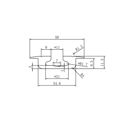 Recessed Airline lashing track - light