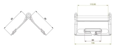 Corner protection Eco Black 2401000030 drawing