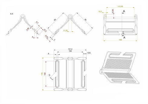 Corner protection Eco Black 240100170 drawing