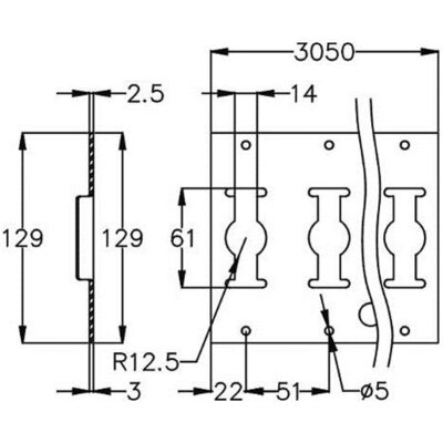 Flat universal lashing track
