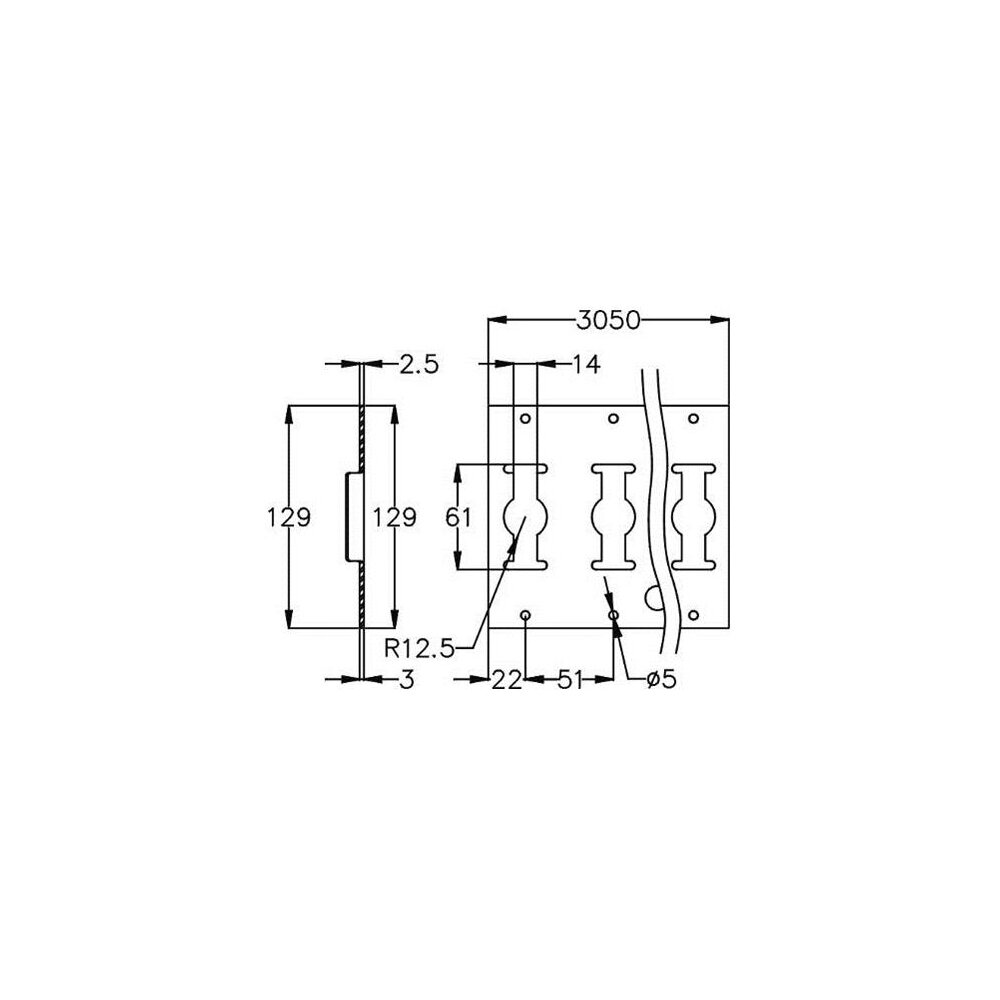 Flat universal lashing track