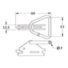 Latch connector with D-ring to universal tracks