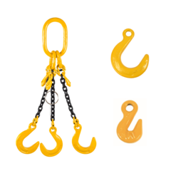 Chain Sling G80 3-leg with Foundry Hooks and Grab Hooks