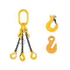 Chain Sling G80 3-leg with Sling Hooks and Grab hooks