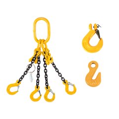Chain Sling G80 4-leg with Sling Hooks and Grab Hooks