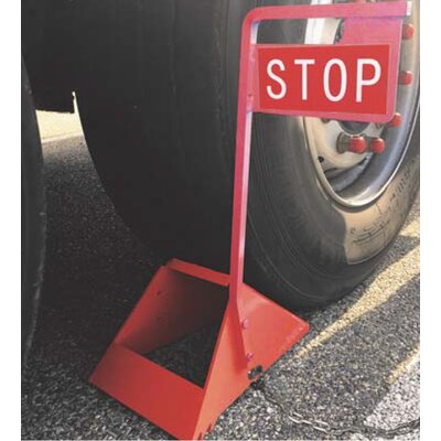 Unterlegkeil aus Metall mit Stoppschild