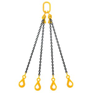 Chain sling 4-legs with safety hooks and grab hooks, grade 80 