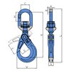 Eye self-locking hook with ball bearing swivel, grade 100 