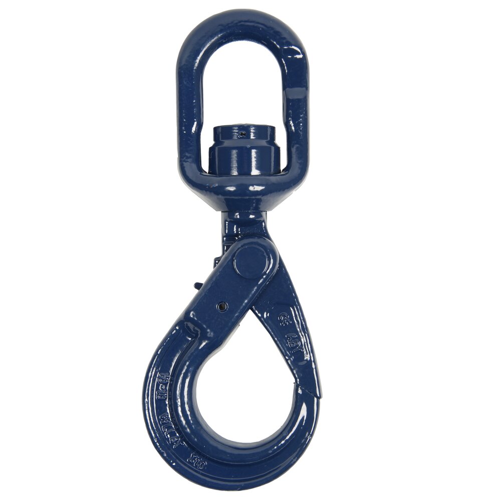 Eye self-locking hook with ball bearing swivel, grade 100 