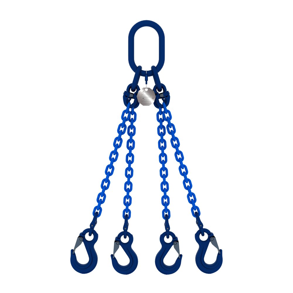 Chain sling 4-legs with latch hooks, grade 100