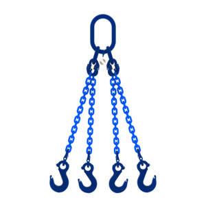 Chain sling 4-legs with latch hooks, grade 100