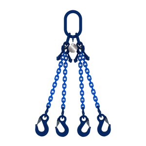 Chain sling 4-legs with latch hooks and grab hooks, grade 100