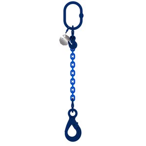 Chain sling 1-leg with safety hook and grab hook, grade 100