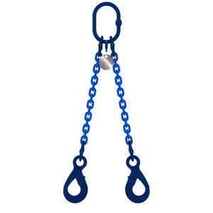 Chain sling 2-legs with safety hooks, grade 100