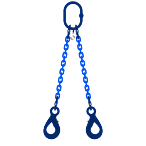 Chain sling 2-legs with safety hooks, grade 100
