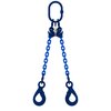 Chain sling 2-legs with safety hooks and grab hooks, grade 100
