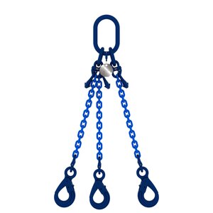 Chain sling 3-legs with safety hooks and grab hooks, grade 100 