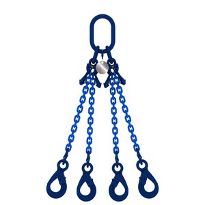 Chain sling 4-legs with safety hooks and grab hooks, grade 100