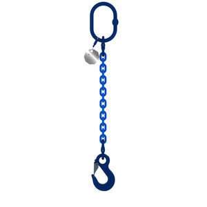 Chain sling 1-leg with latch hook, grade 100