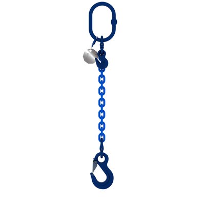 Chain sling 1-leg with latch hook and grab hook, grade 100