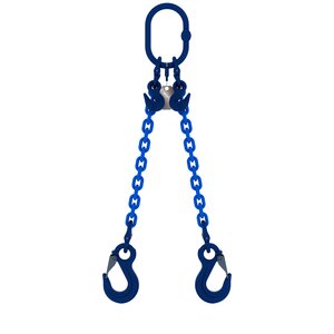 Chain sling 2-legs with latch hooks and grab hooks, grade 100