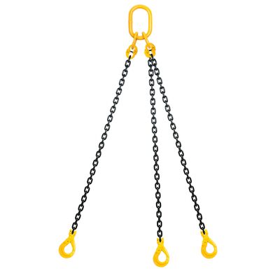 Chain sling 3-legs with safety hooks, grade 80 