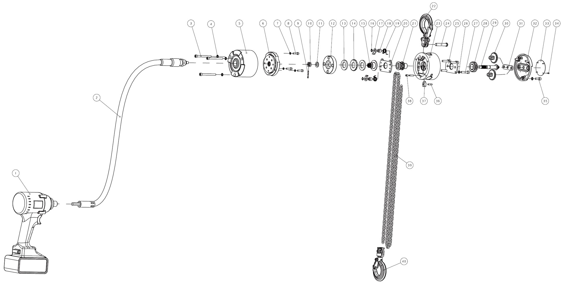 Professional multi driven hoist KTP components
