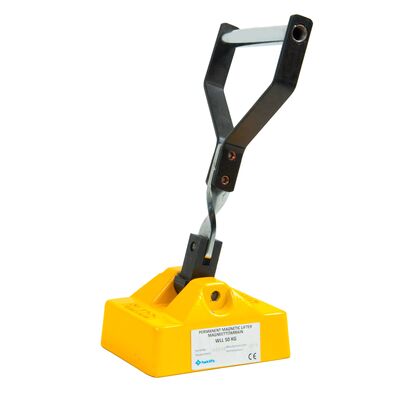 Magnetic lifting clamp, hand operated