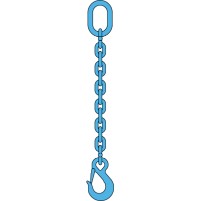 Chain sling 1-leg with latch hook and grab hook, grade 100 