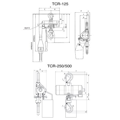 Druckluftkettenzug Red Rooster Mini TCR-125 / TCR-500