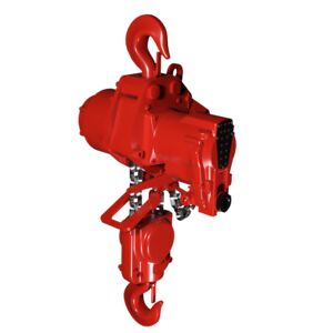 The heavy duty air chain hoist RED ROOSTER TMH with 10 tons capacity.